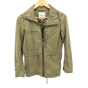 Madewell Women's Fleet Jacket Military Army Green‎ Surplus Zip Up 4 Pocket XS